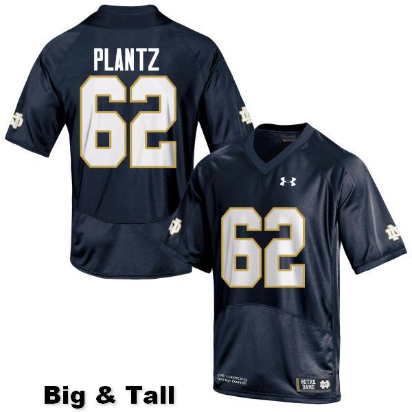 Men's NCAA Notre Dame Fighting Irish #62 Logan Plantz Stitched College Under Armour Authentic Navy Blue Big & Tall Football Jersey EZ10B58WG